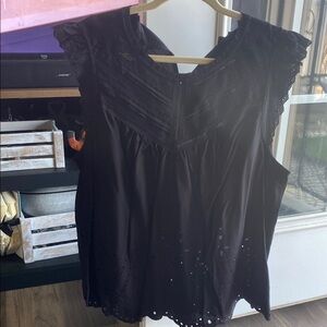 Women's Black Lace Trim Top